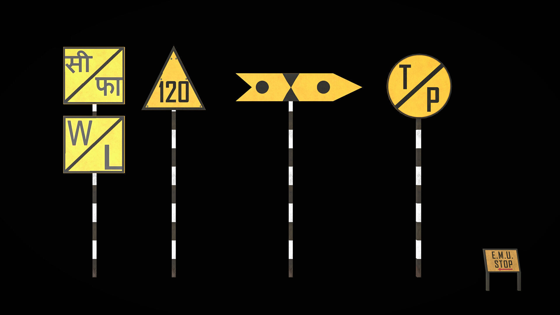 Indian Railway Props Pack  Low-poly 3D model_8