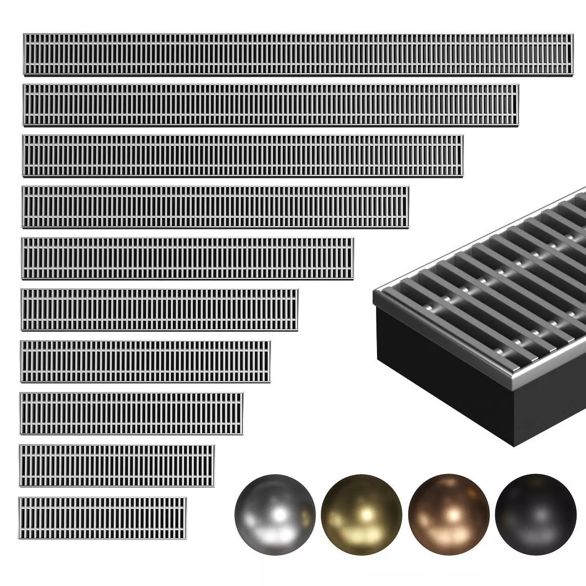 A set of water - floor convectors 3D model_0