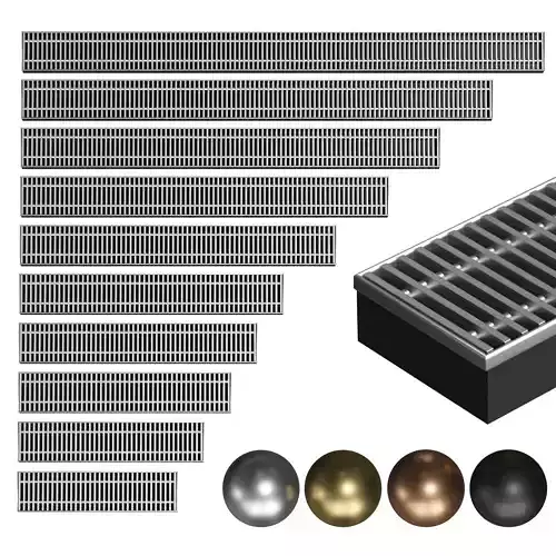 A set of water - floor convectors 3D model