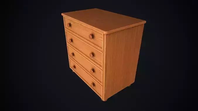 Classic chest of drawers Low-poly 3D model