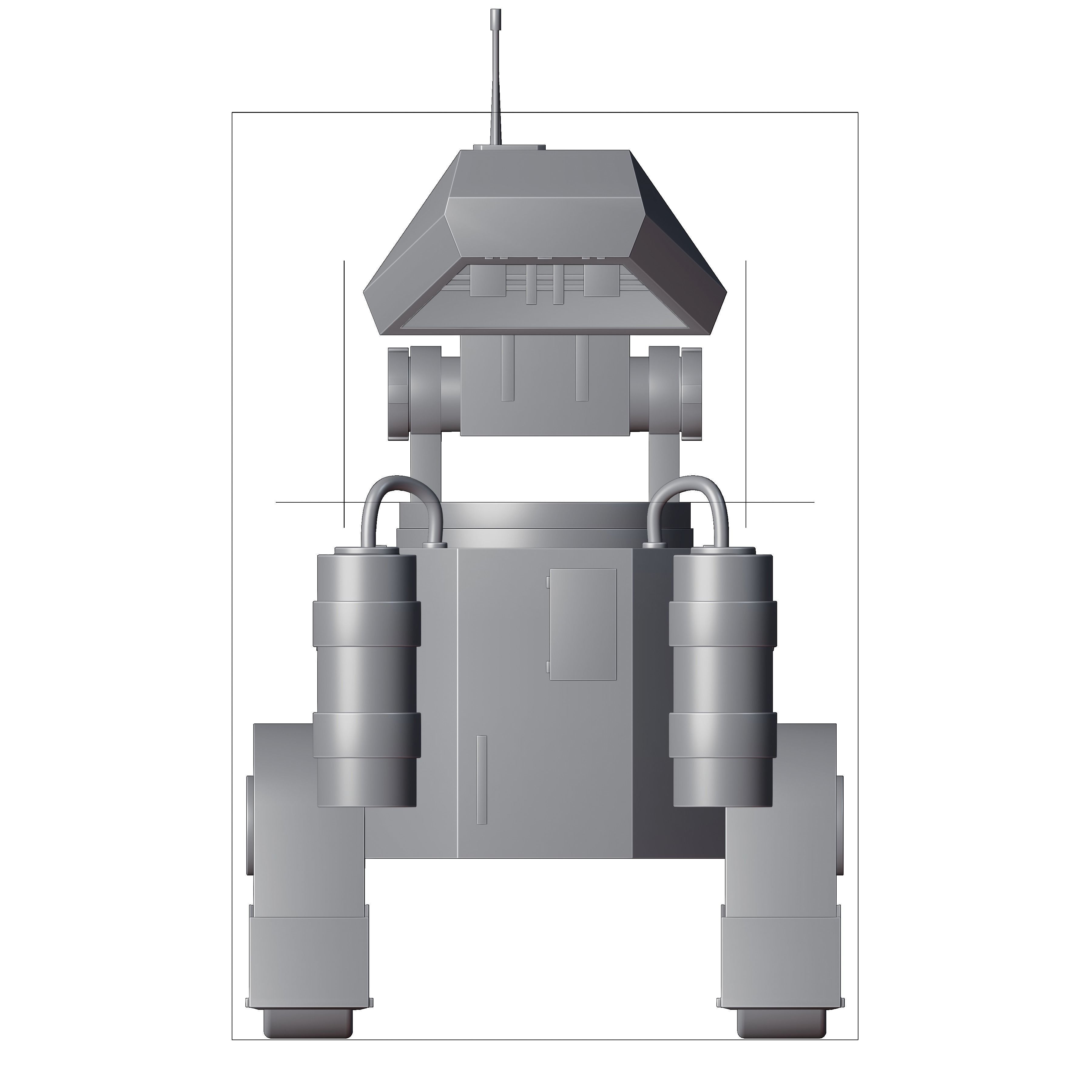 Sci-Fi Worker Robot 3D model_13