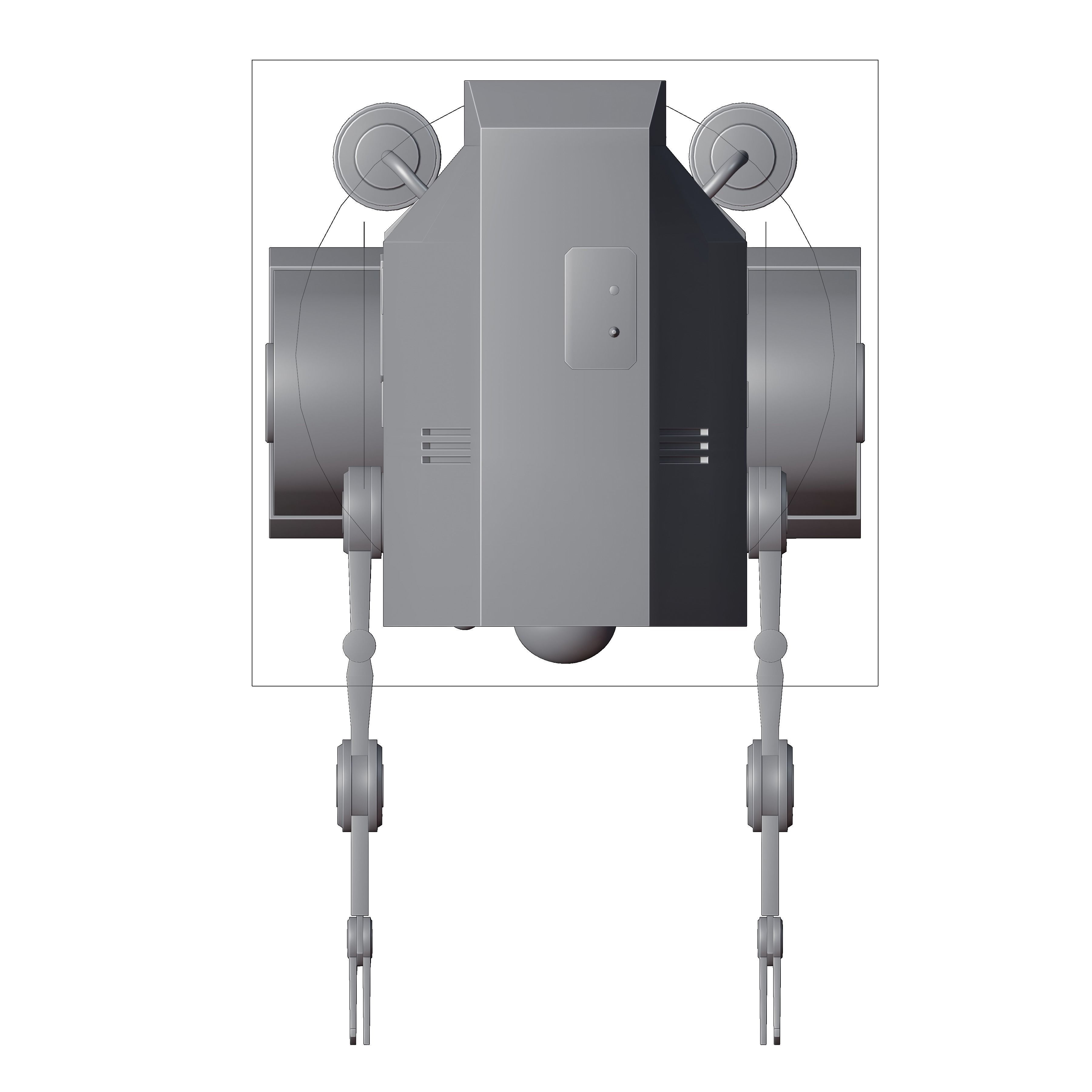 Sci-Fi Worker Robot 3D model_12