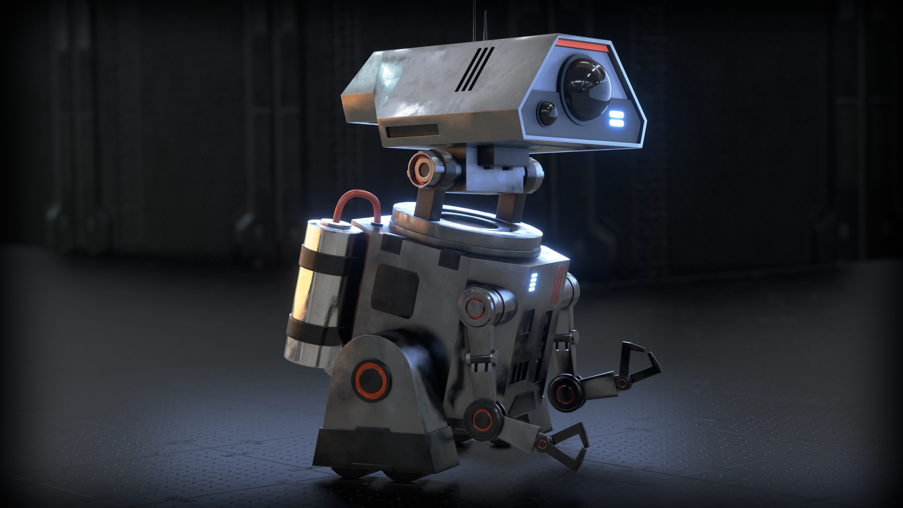 Sci-Fi Worker Robot 3D model_9