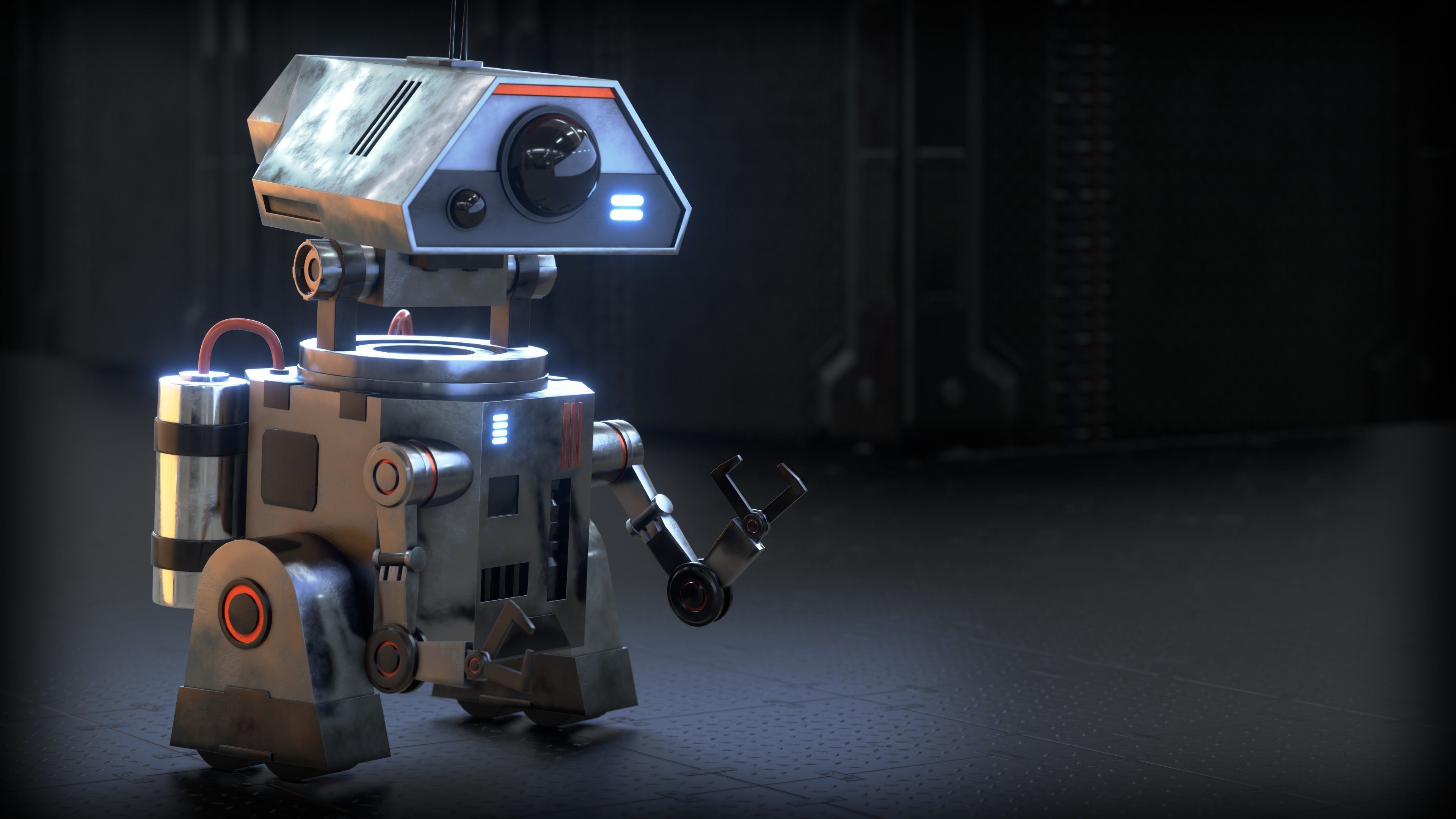 Sci-Fi Worker Robot 3D model_10