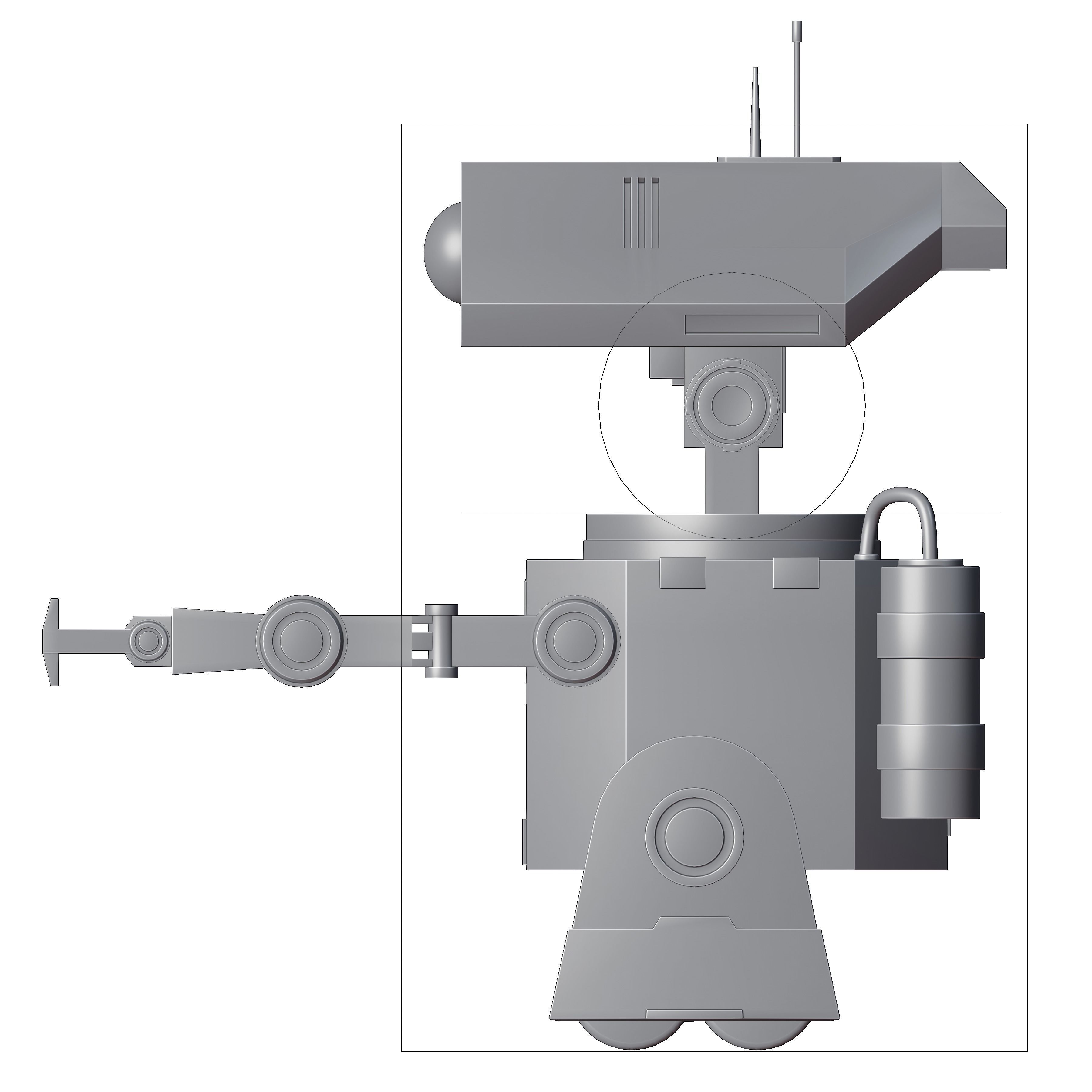 Sci-Fi Worker Robot 3D model_16