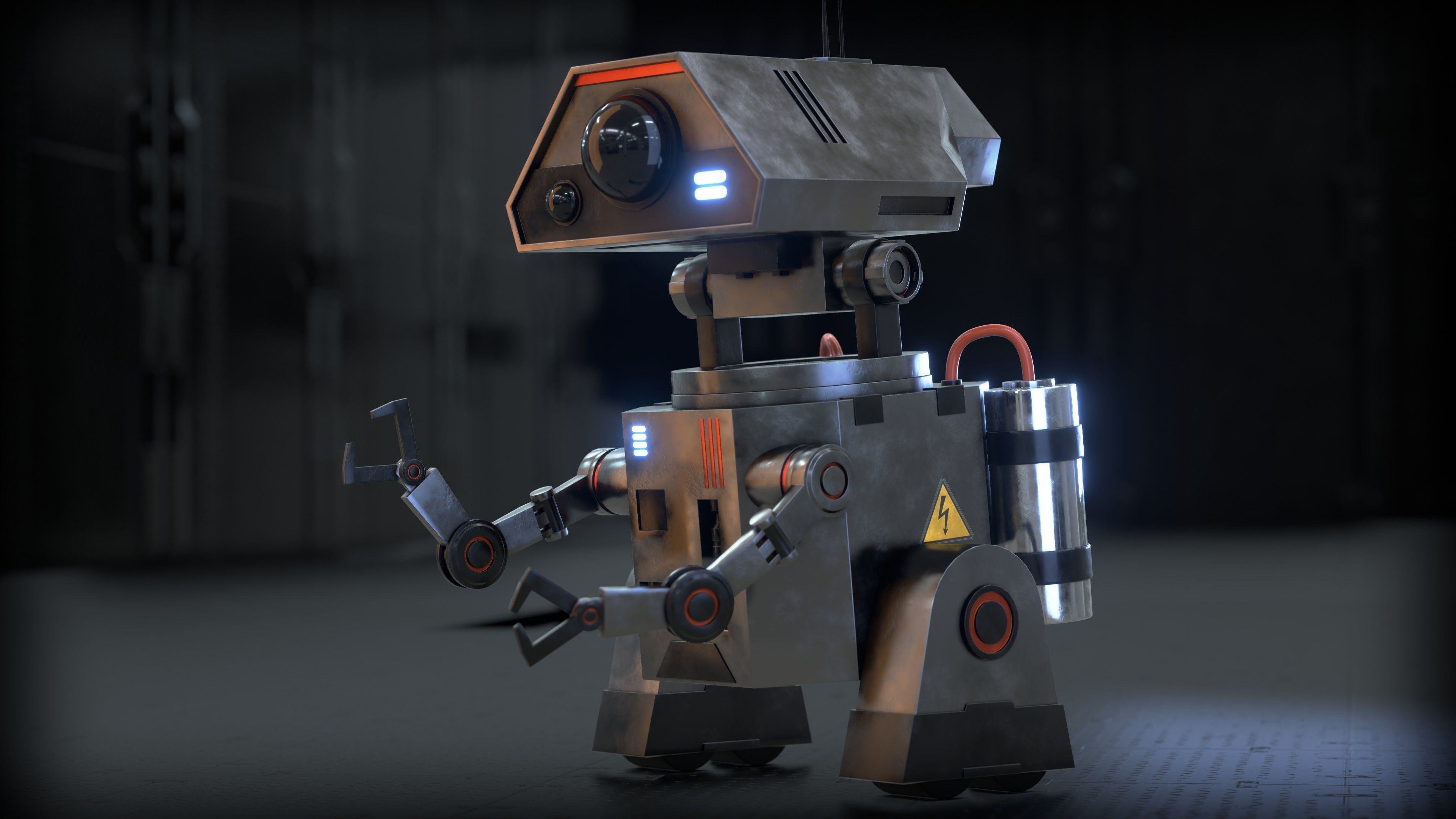 Sci-Fi Worker Robot 3D model_7