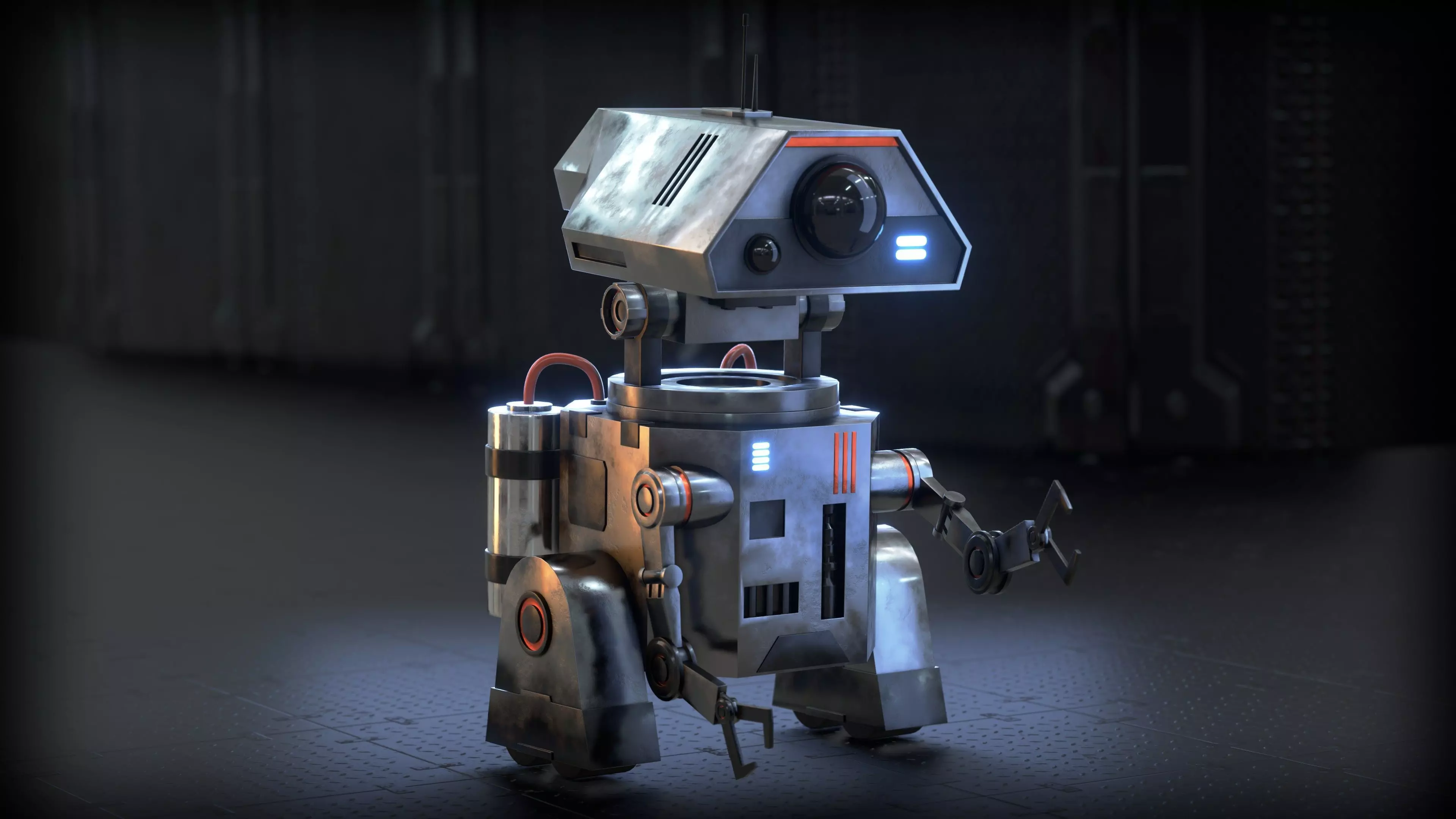 Sci-Fi Worker Robot 3D model_0