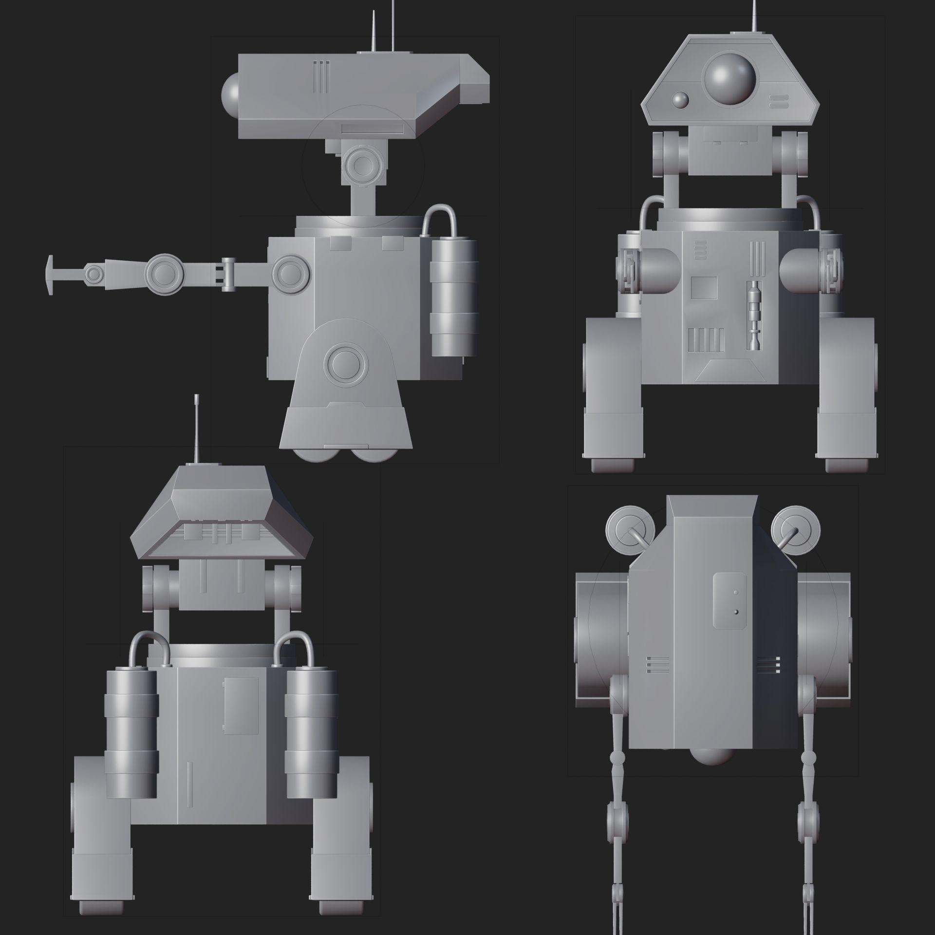 Sci-Fi Worker Robot 3D model_11
