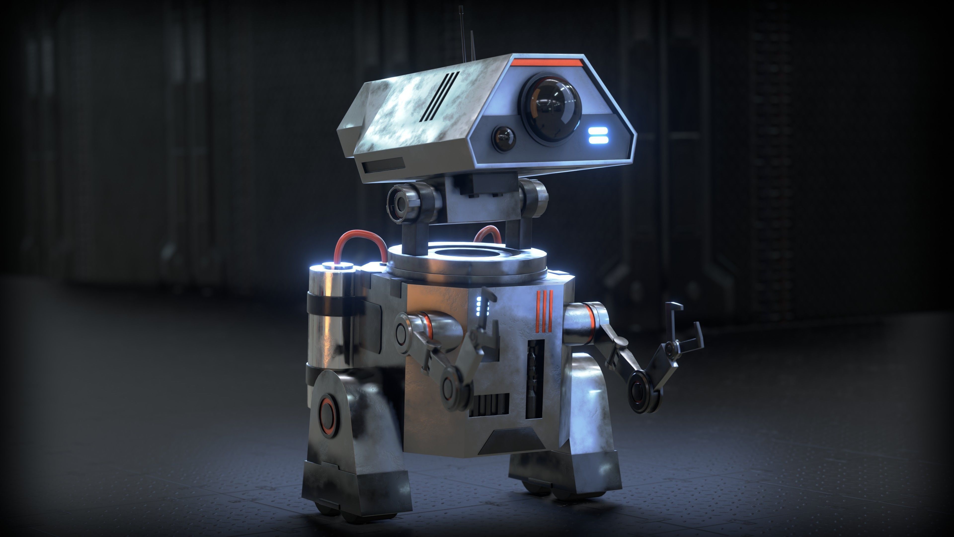 Sci-Fi Worker Robot 3D model_8