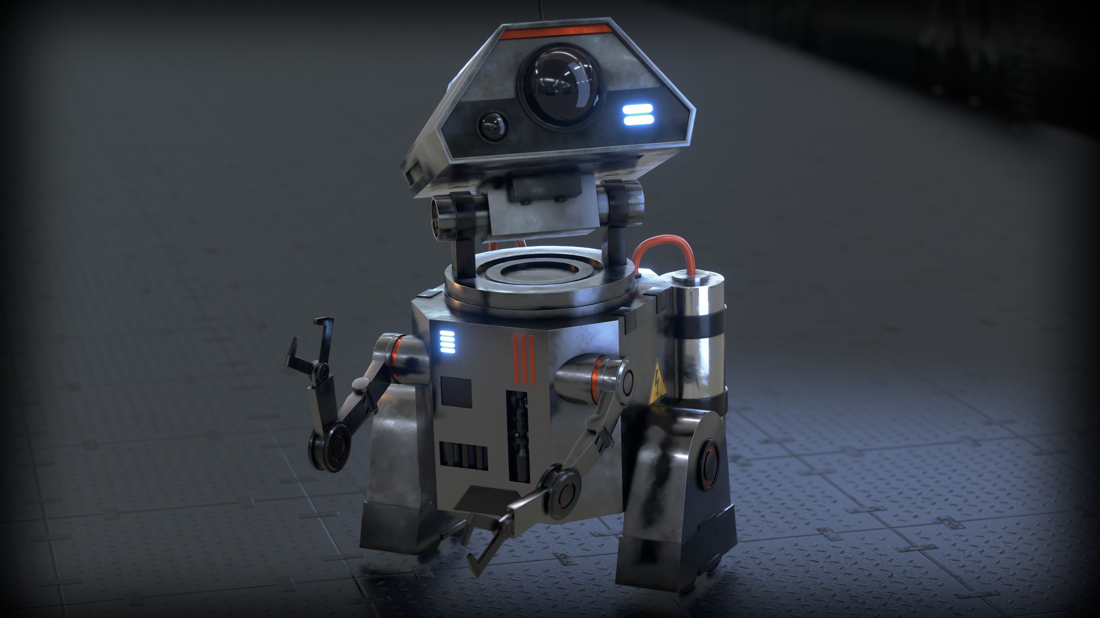 Sci-Fi Worker Robot 3D model_6