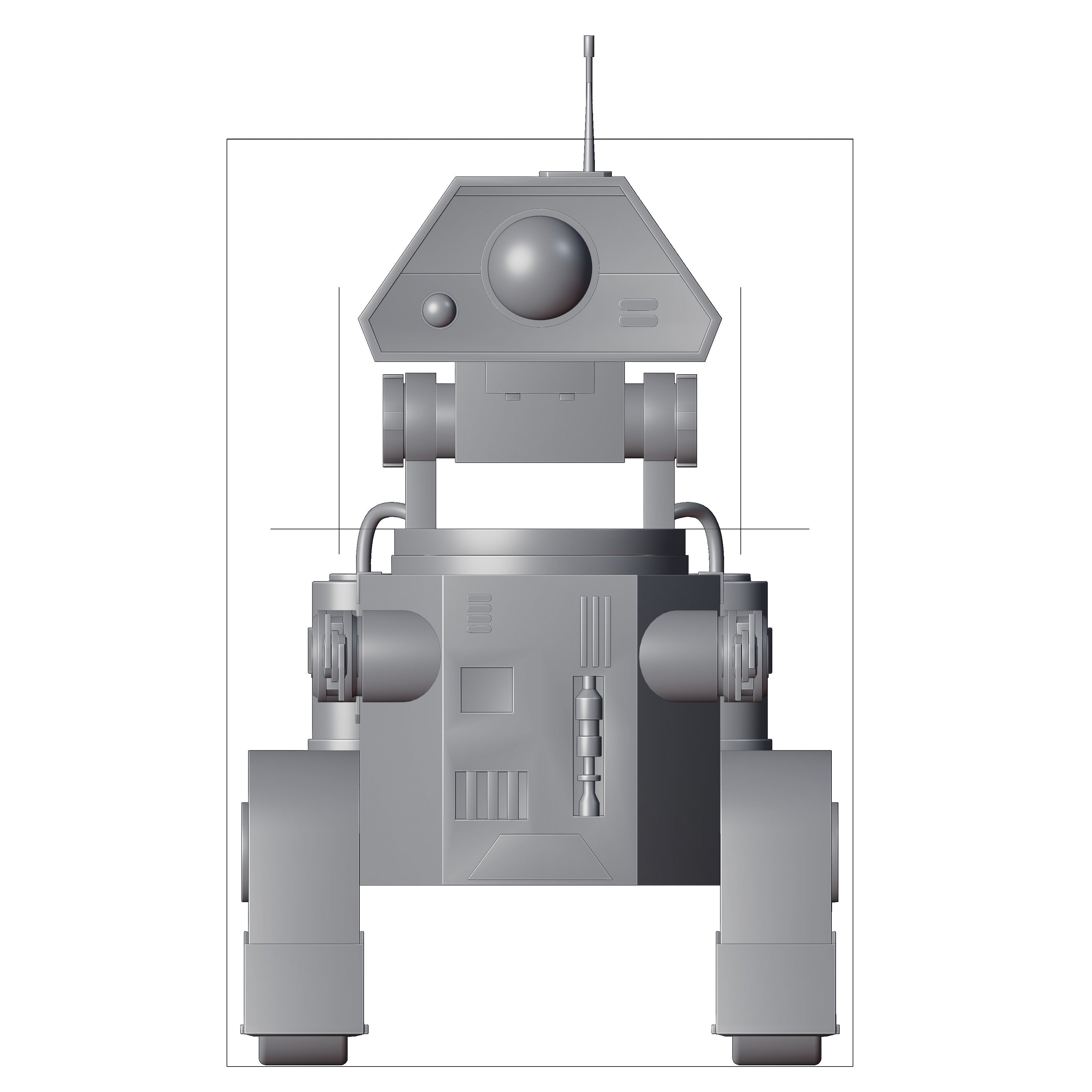 Sci-Fi Worker Robot 3D model_14