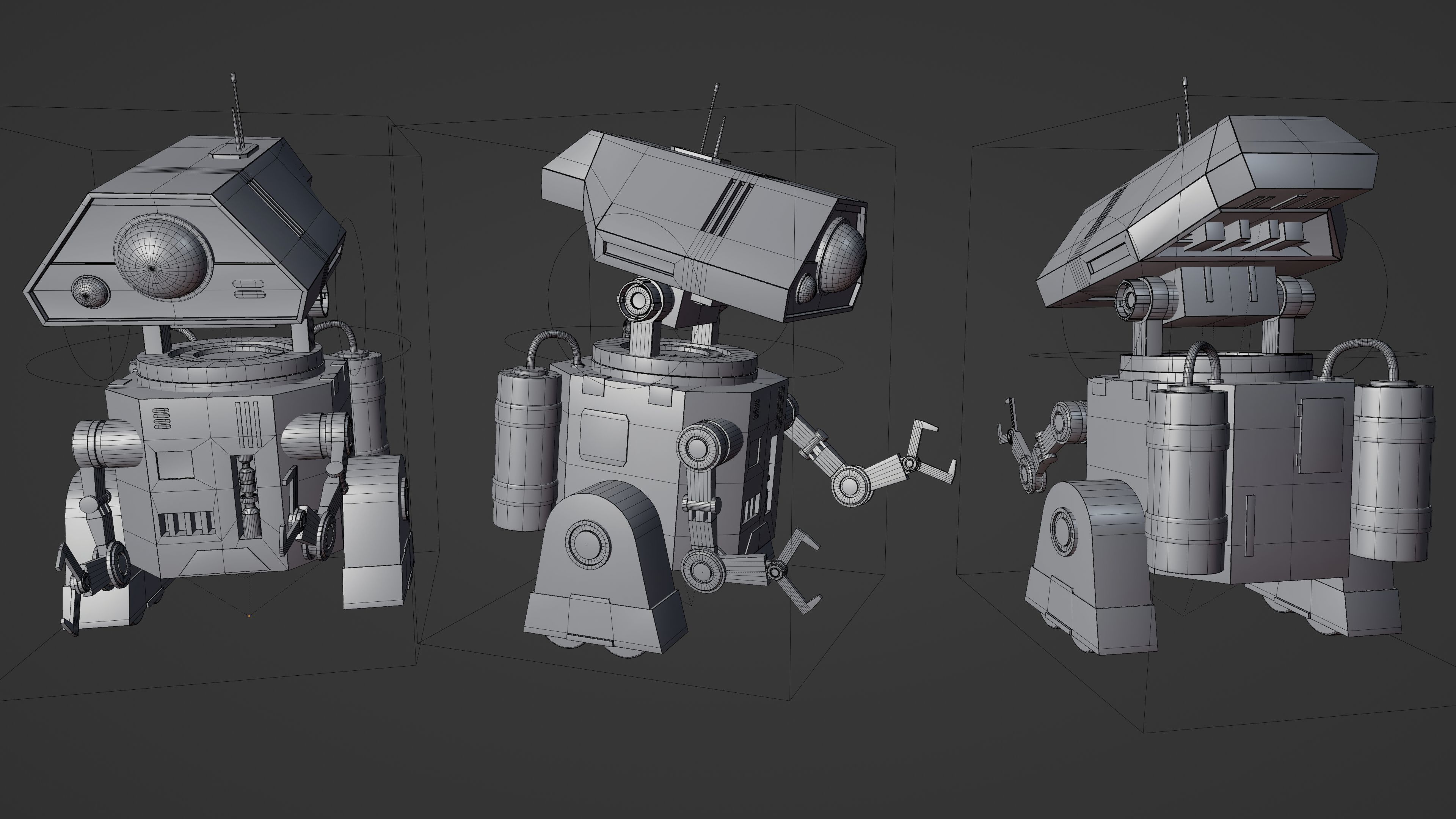 Sci-Fi Worker Robot 3D model_2