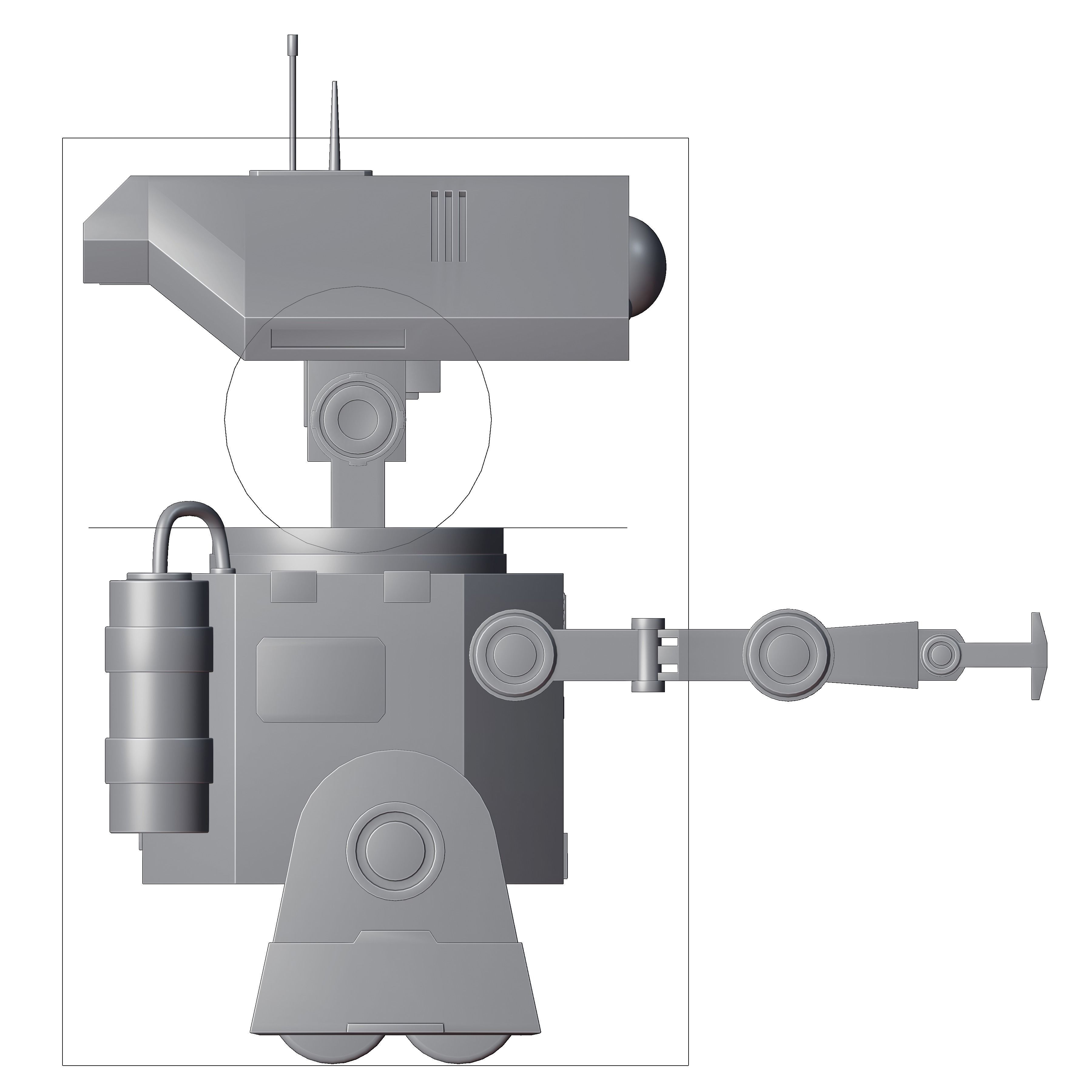 Sci-Fi Worker Robot 3D model_15