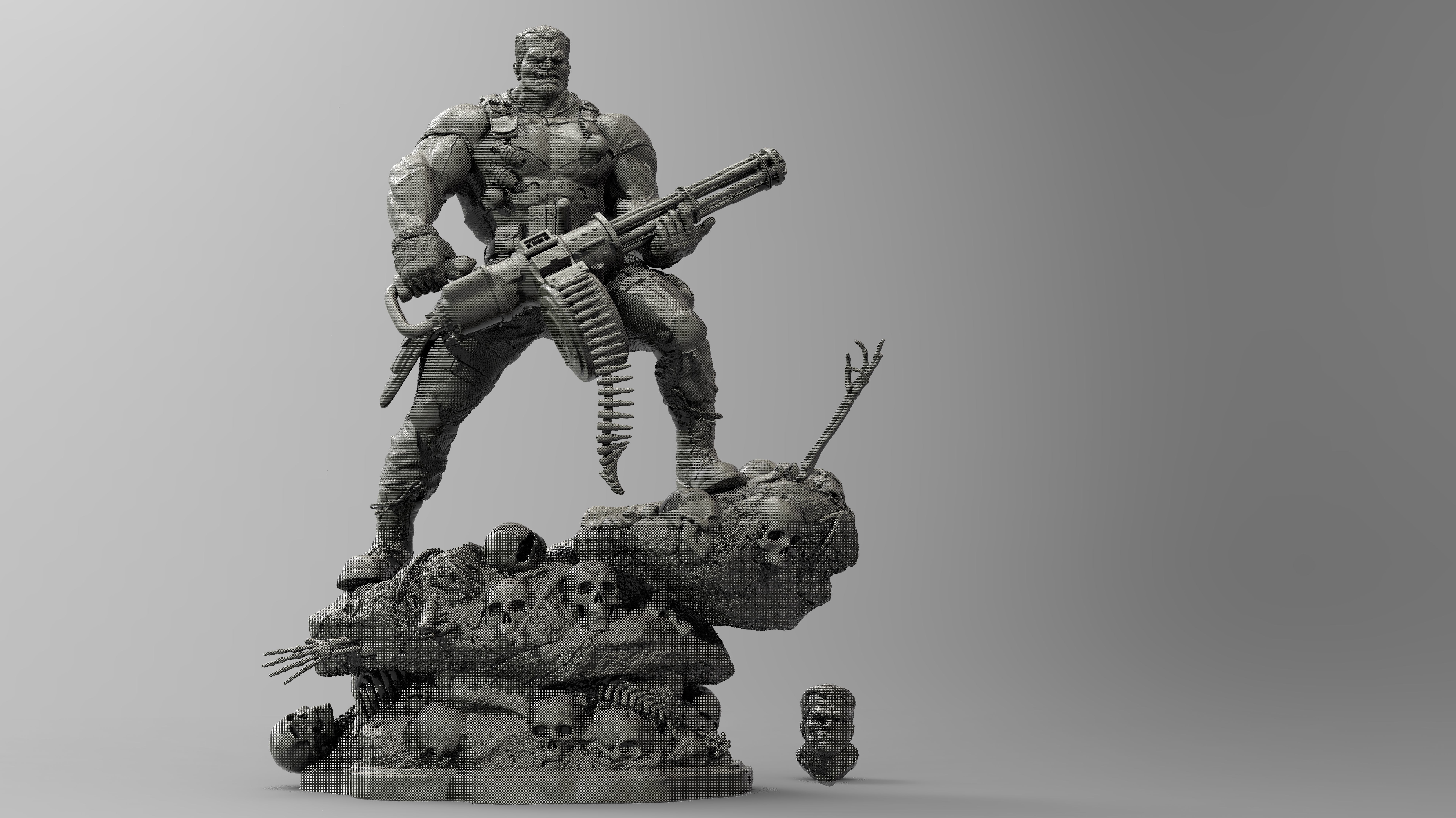 Punisher statue of man 3D print model_1