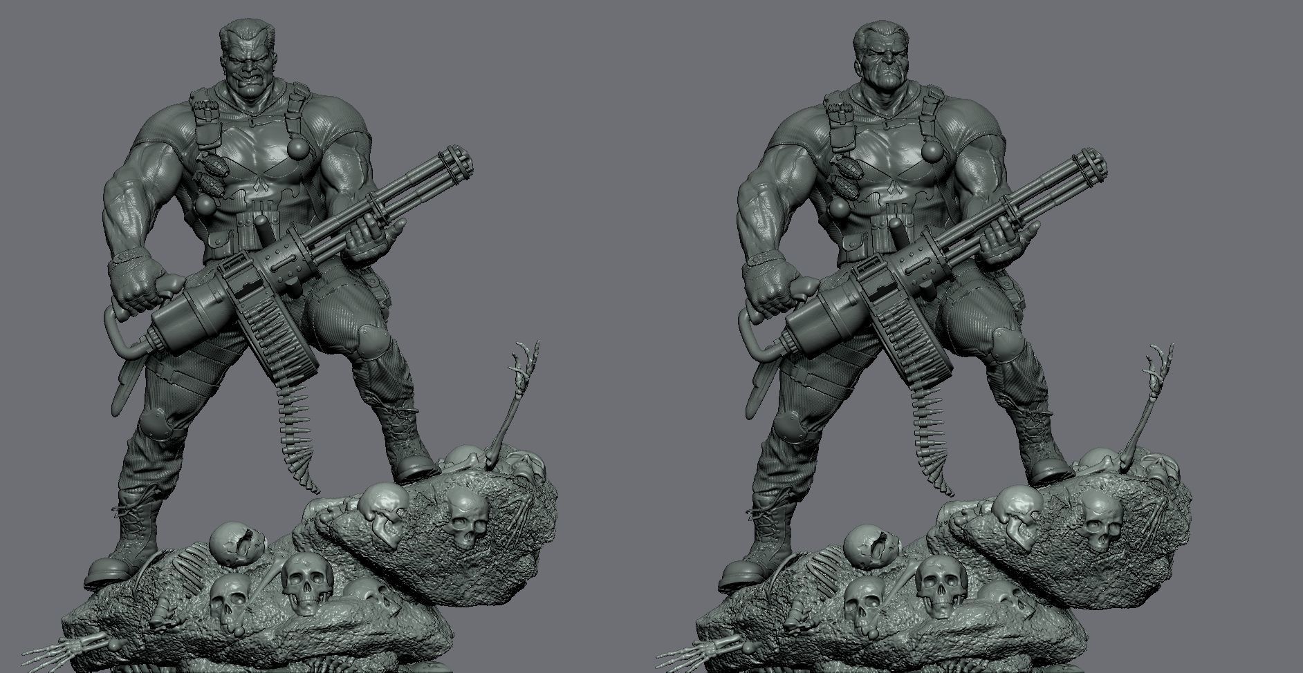 Punisher statue of man 3D print model_4