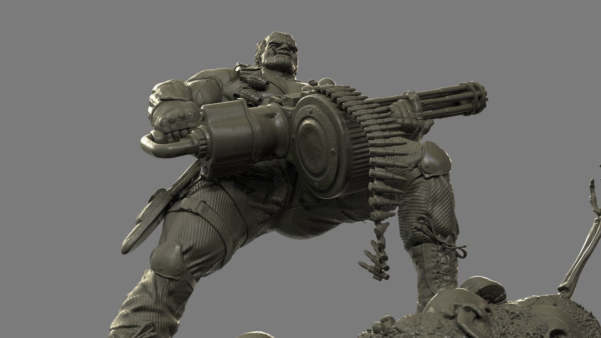 Punisher statue of man 3D print model_3