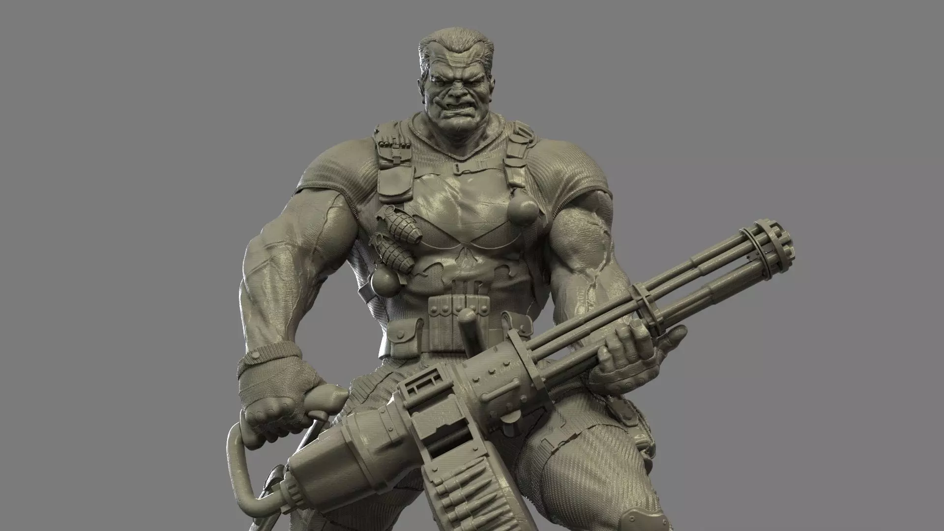 Punisher statue of man 3D print model_0