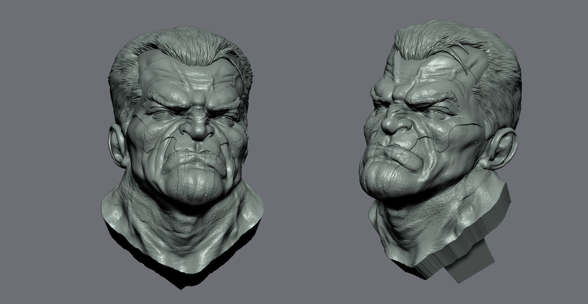 Punisher statue of man 3D print model_9