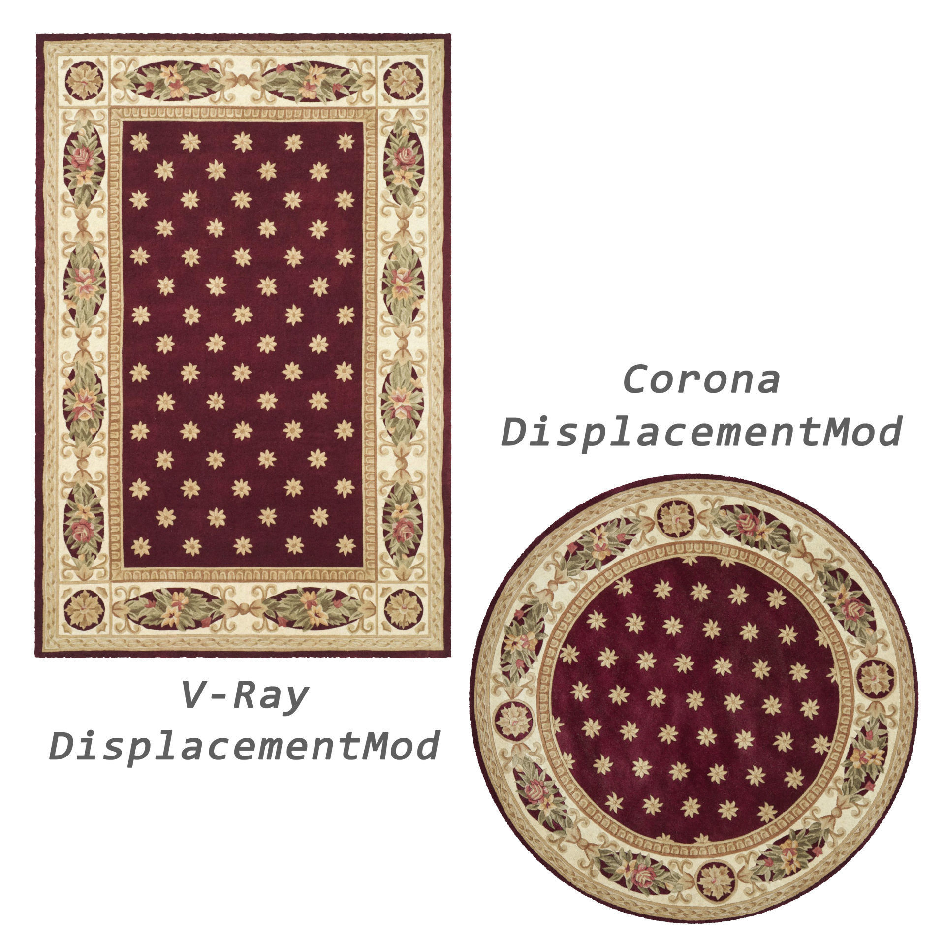 4 in 1 Rug Collection No 32 Low-poly 3D model_2