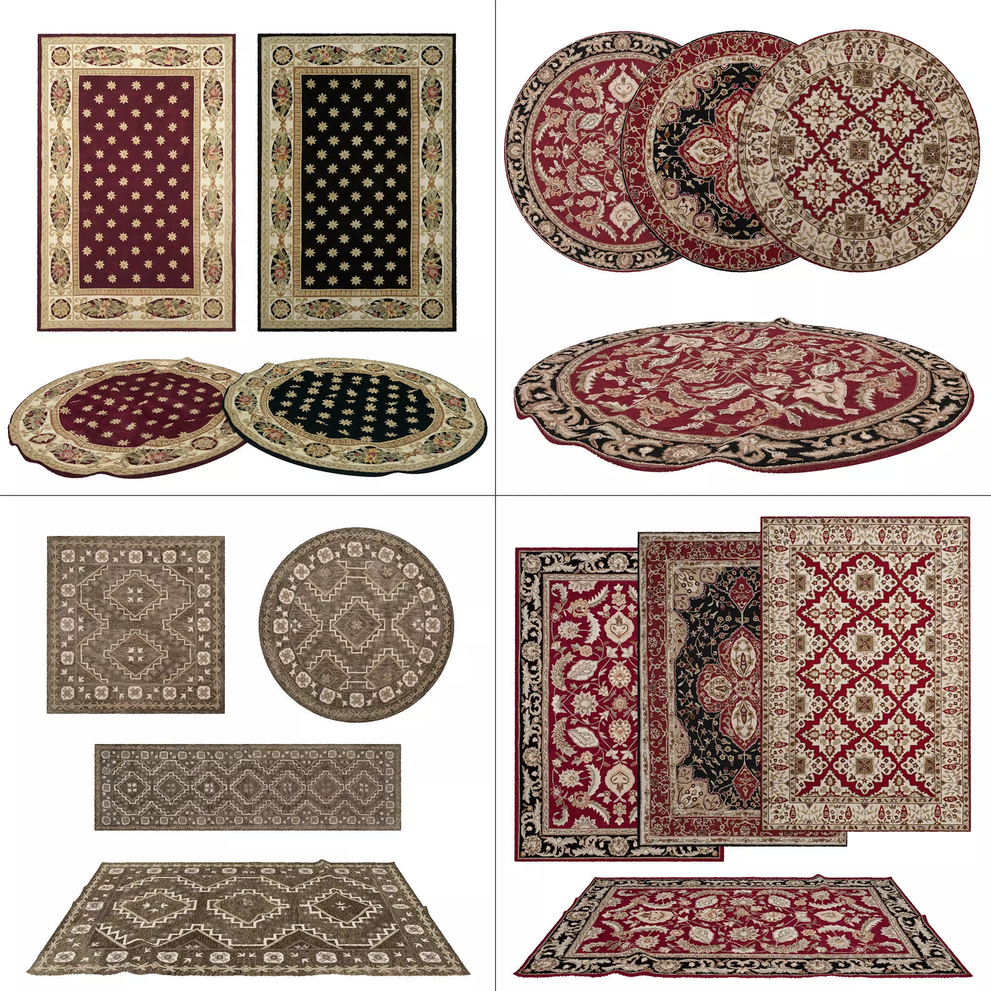 4 in 1 Rug Collection No 32 Low-poly 3D model_0