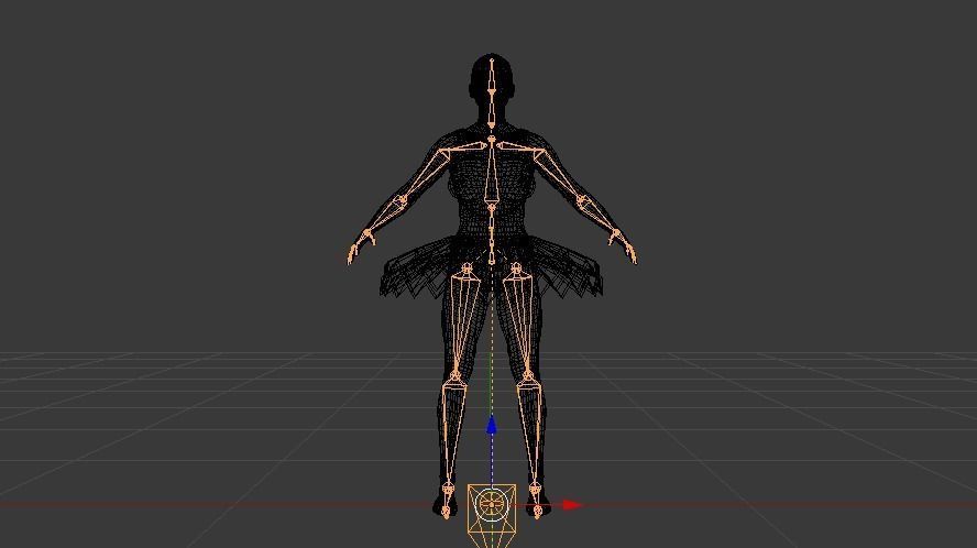 Ballerina 02 Low-poly 3D model_20