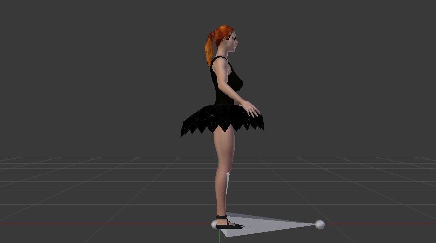 Ballerina 02 Low-poly 3D model_9