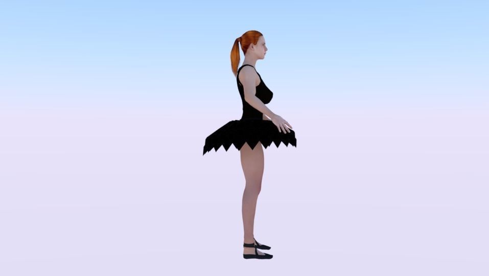 Ballerina 02 Low-poly 3D model_1