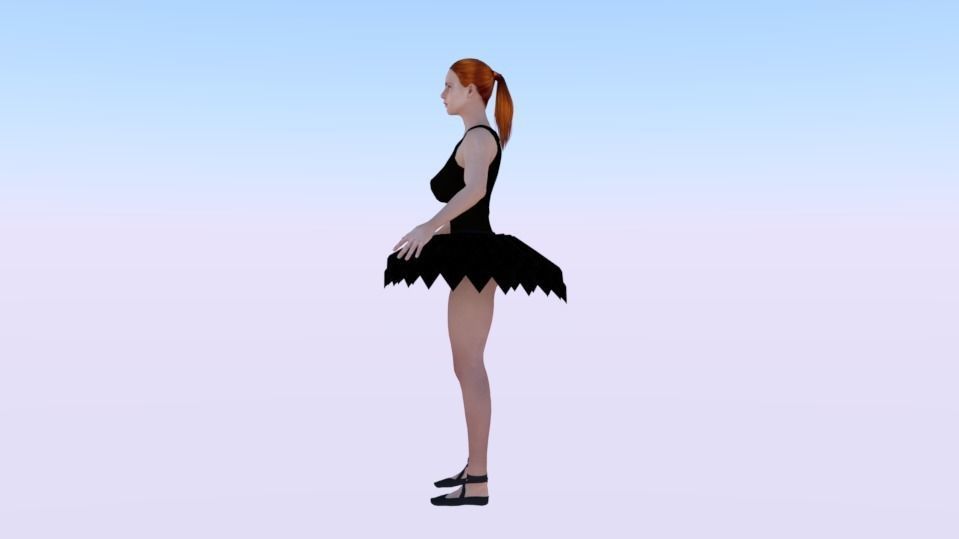 Ballerina 02 Low-poly 3D model_3