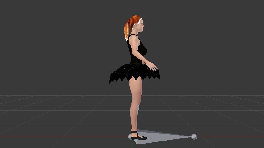 Ballerina 02 Low-poly 3D model_5