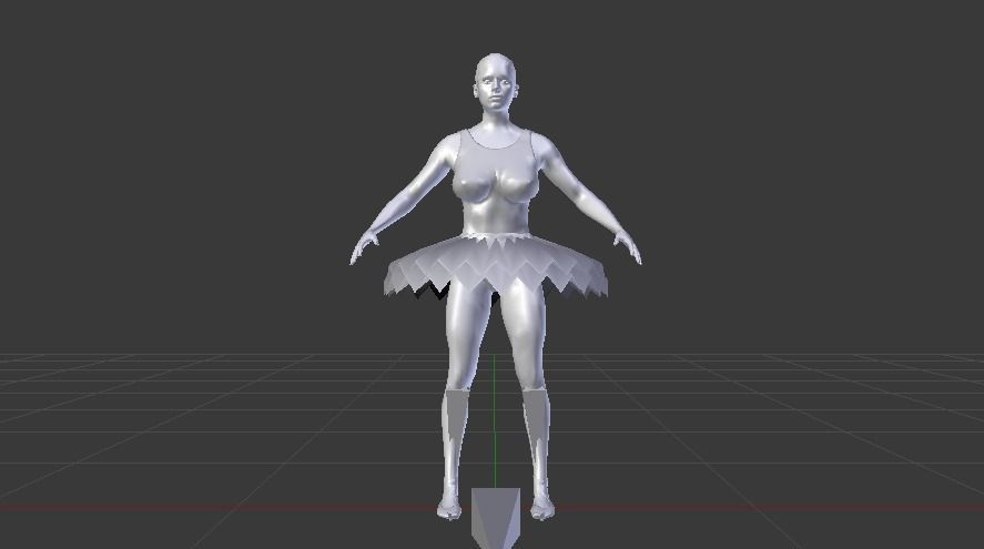 Ballerina 02 Low-poly 3D model_12