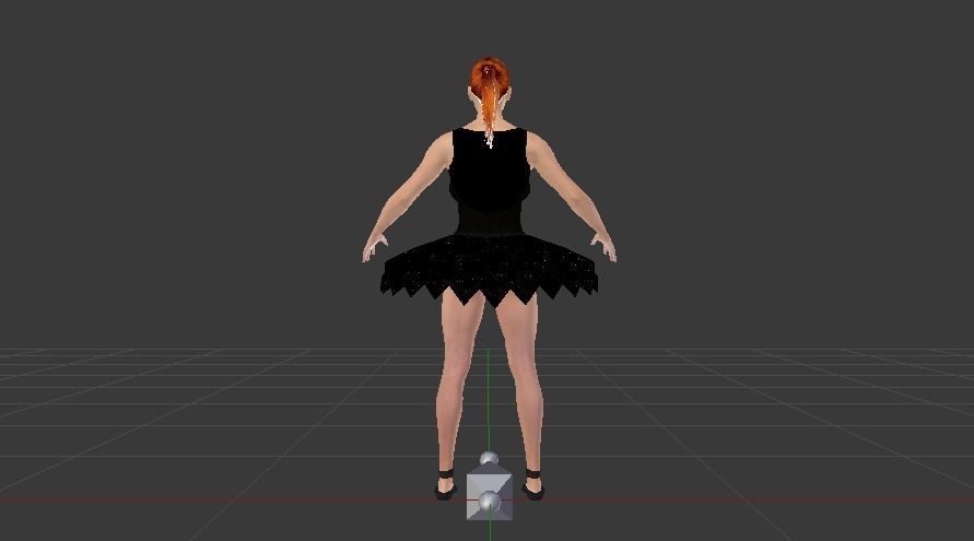 Ballerina 02 Low-poly 3D model_6