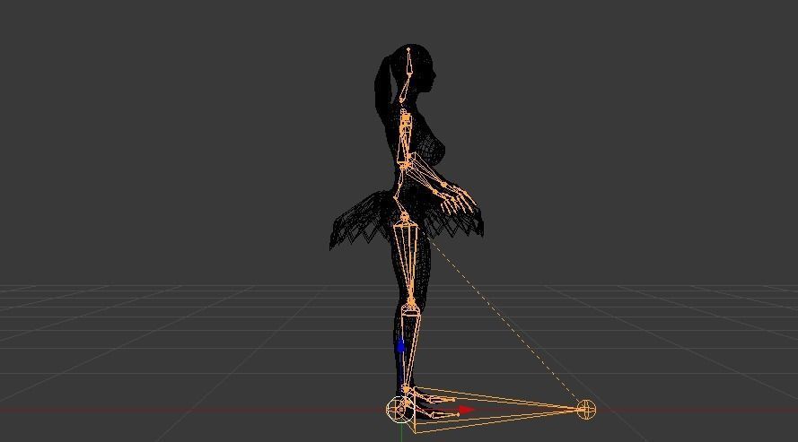 Ballerina 02 Low-poly 3D model_21