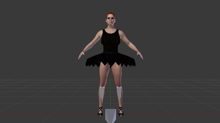 Ballerina 02 Low-poly 3D model_8