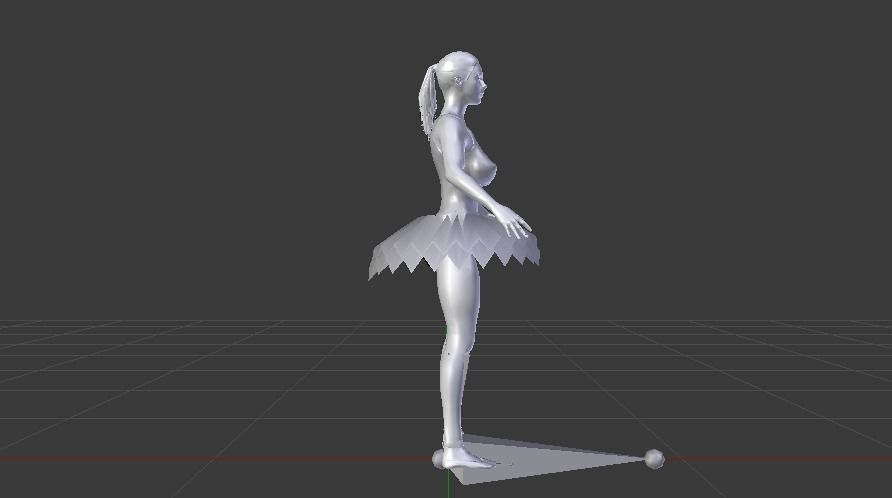 Ballerina 02 Low-poly 3D model_13