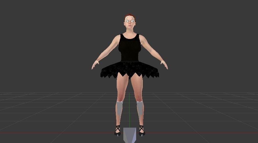 Ballerina 02 Low-poly 3D model_4