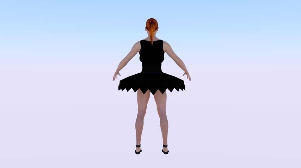 Ballerina 02 Low-poly 3D model_2