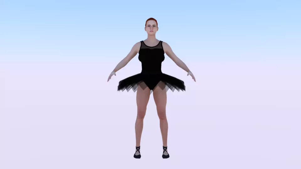 Ballerina 02 Low-poly 3D model_0