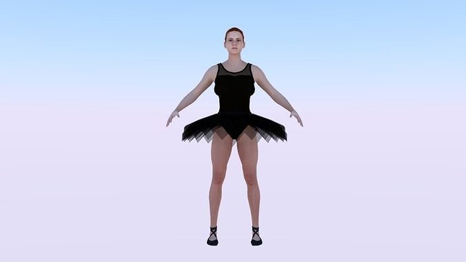 Ballerina 02 Low-poly 3D model