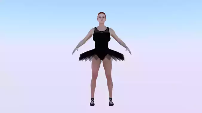 Ballerina 02 Low-poly 3D model