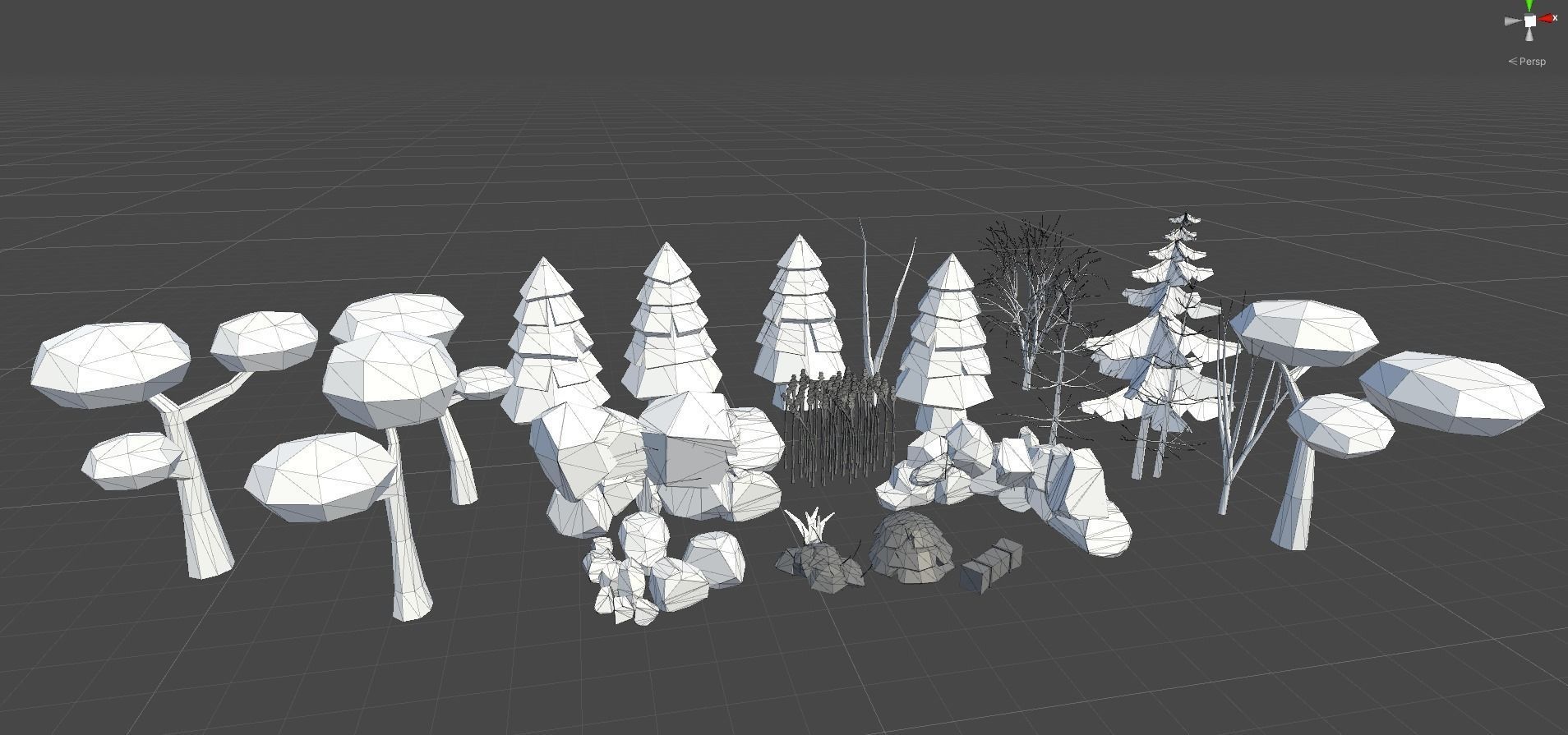 LowPoly Village wagon in grassy field Low-poly 3D model_6