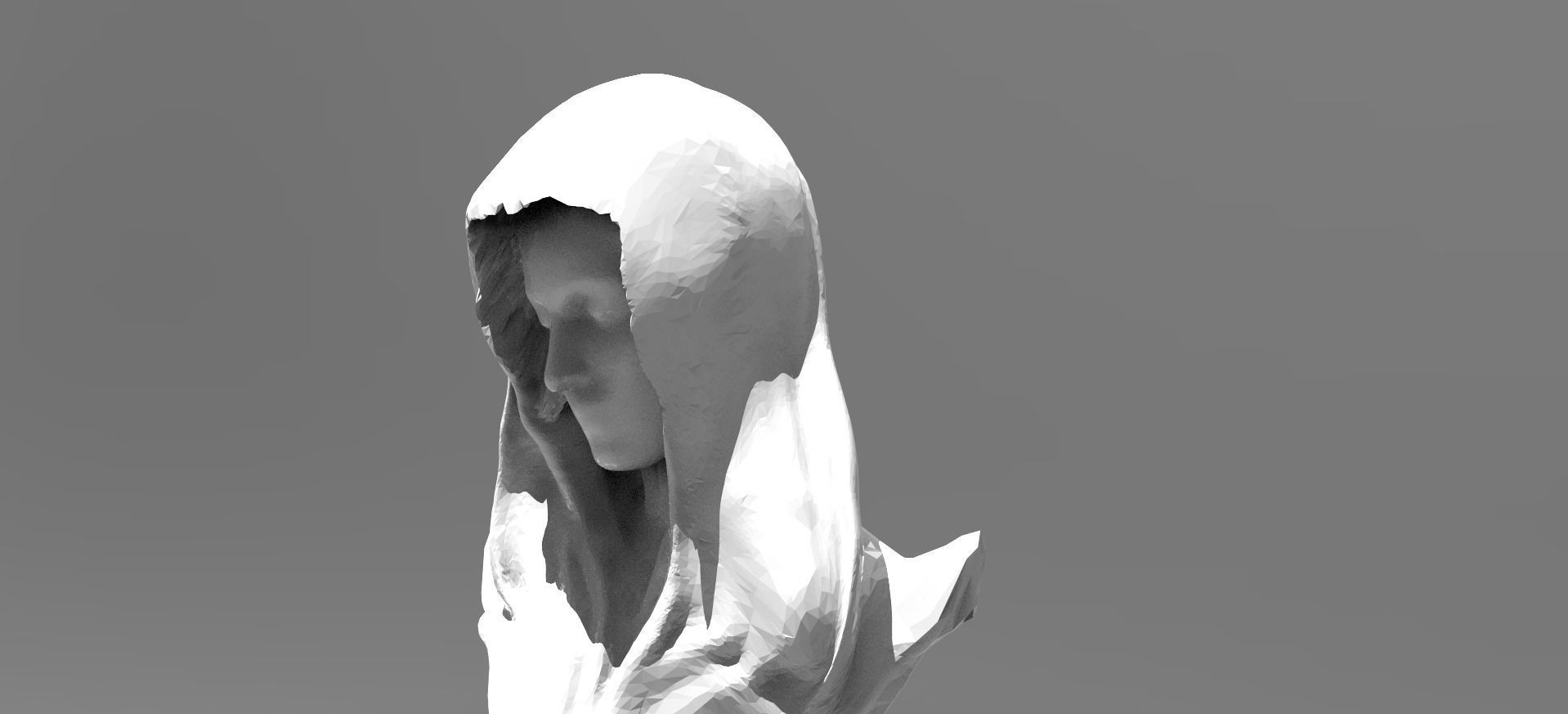 Angel head bust 3D 3D model_1