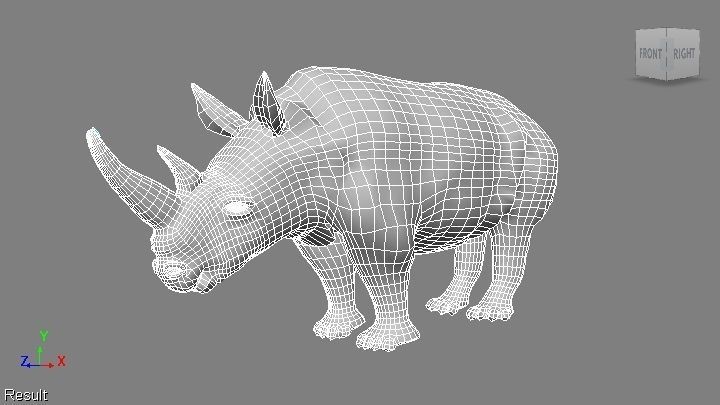 RHINOCEROS Low-poly 3D model_1