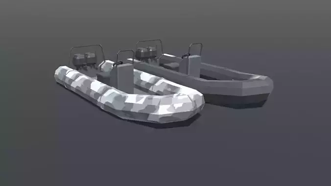 Zodiac Boat Low Poly Low-poly 3D model