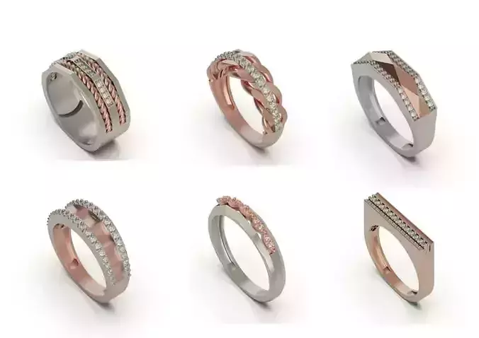 Collection of engagement rings 