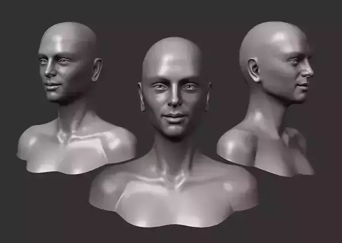 Young Woman Head 3D print model