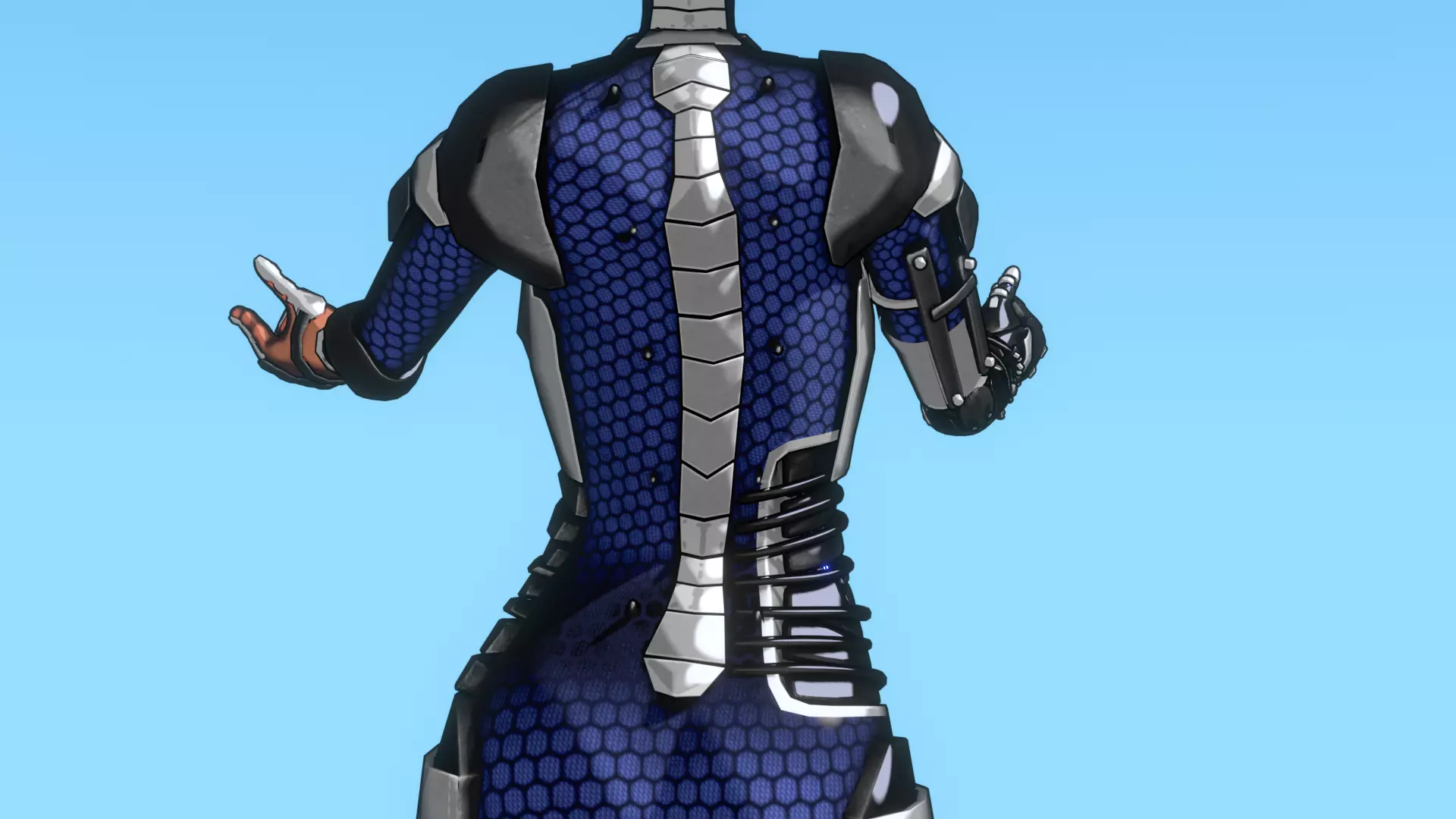 Cyberpunk Cat-Ear Robotic Girl Low-poly 3D model_20