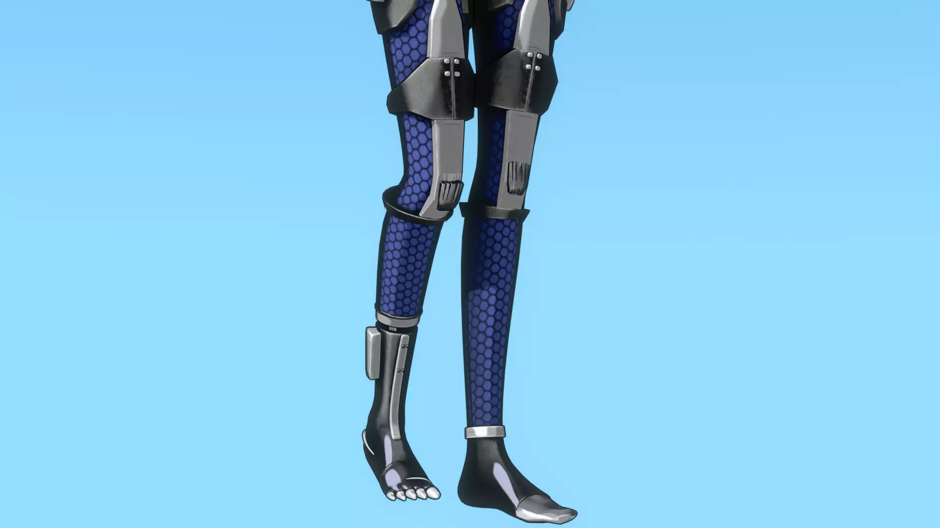 Cyberpunk Cat-Ear Robotic Girl Low-poly 3D model_21