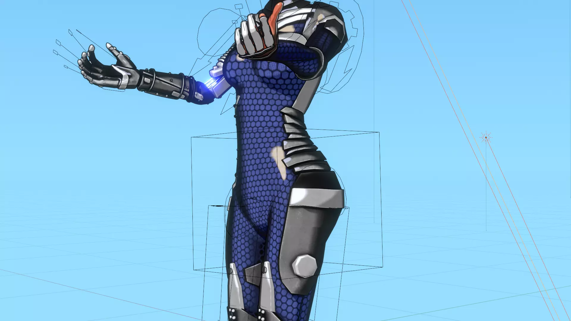 Cyberpunk Cat-Ear Robotic Girl Low-poly 3D model_22