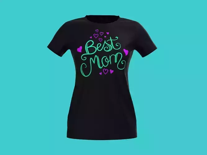 3d mothers day black t-shirt