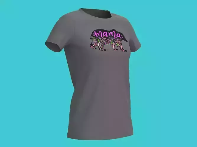3d mothers day black t-shirt